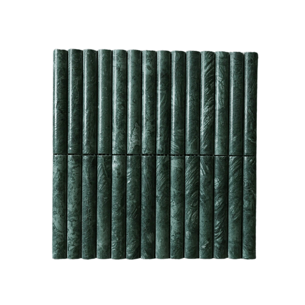 โมเสคหินธรรมชาติ TIMELESS TILES รุ่น LUNE 30.5X30 ซม. สีเขียว FLORAL GREEN โมเสกแท่งทรงโค้งครึ่งวงกลม
